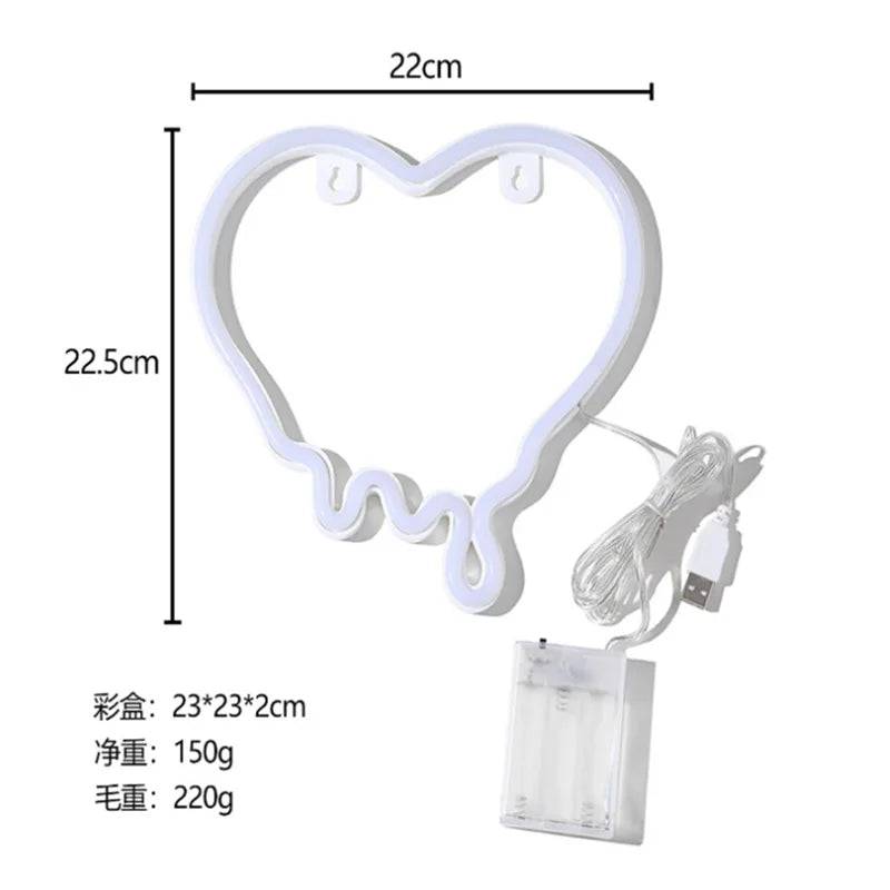 Mouth tongue Neon Light Sign LED Sexy Lips Lamp Decoration Table Room Shop Wall Party Gift USB & Battery Case Powered - Cosmic Twink