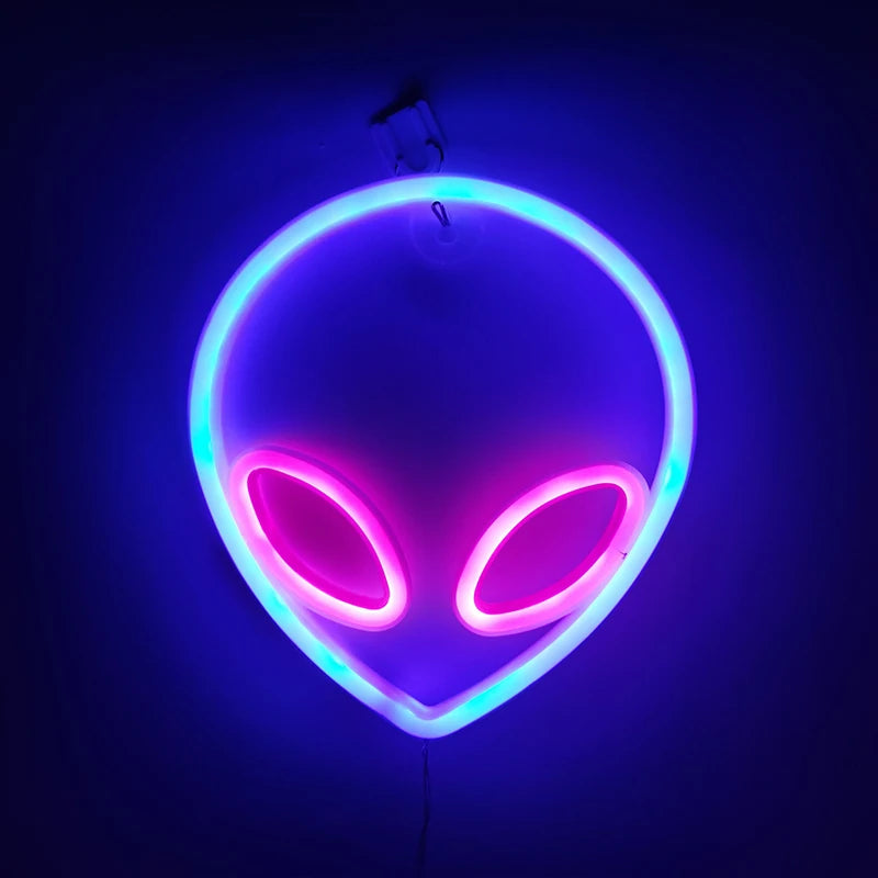 Alien LED Neon Signs Light Logo Gaming Wall lamp Funny Alien Atmosphere Lighting for Kids Gift Game Office Party Camping Decor - Cosmic Twink