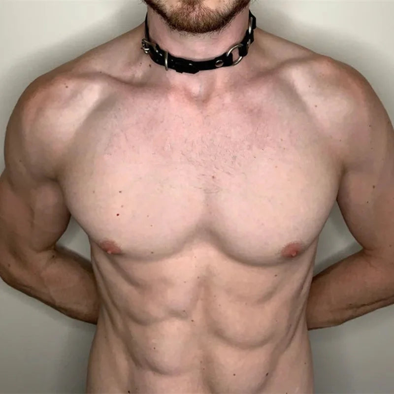 Gay Rave Harness Punk Style Men Hot Lingerie Sexual Belt Strap Costumes Harness Male Clothing Party Necklace Choker Collar - Cosmic Twink