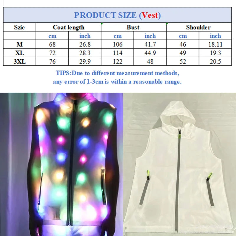 Glowing vest lumnious jacket with led lights Rave performance Dress for dancing man women night running led costume - Cosmic Twink