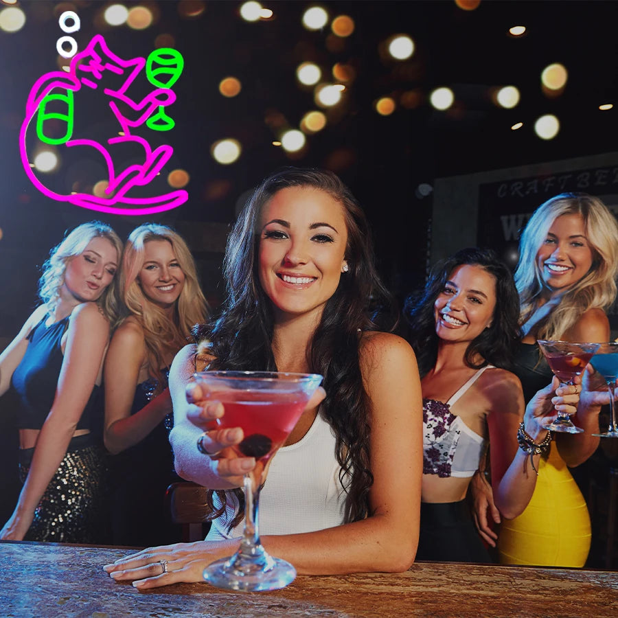 Cat Neon Sign for Wall Decor，Cat Lover Led  Light Up Signs for Bedroom Man Cave Home Animal Bar Pet Shop Birthday Party Decor - Cosmic Twink