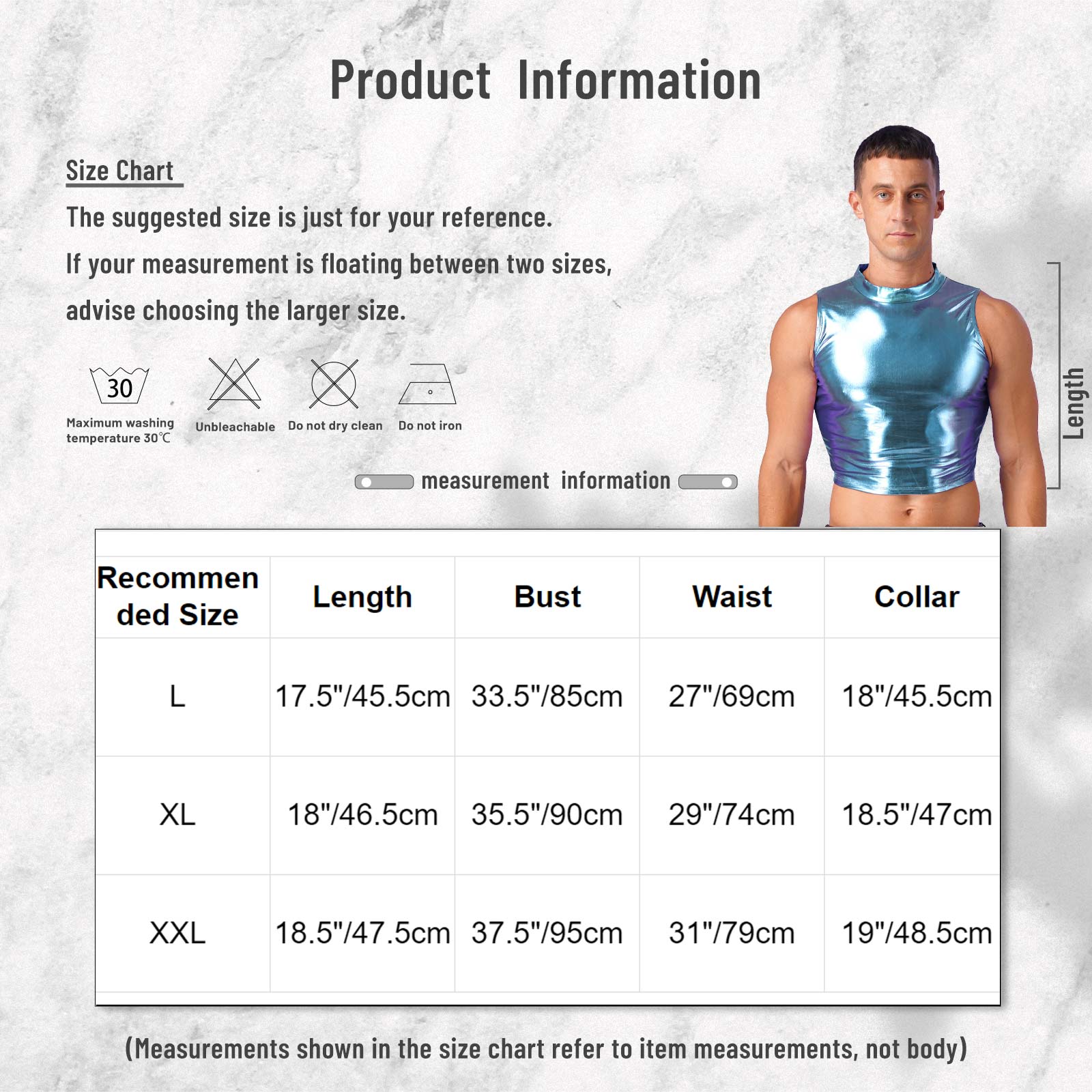 Men's Clothing Wet Look Faux Leather Vest Pole Dance Costume Metallic Mock Neck Crop Tank Top Gothic Punk Rave Party Clubwear - Cosmic Twink