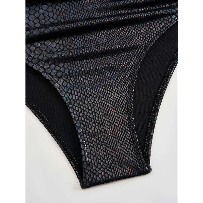 ASDS-Womens Rave Wear  Bodysuit Snakeskin Print Sexy- Swimsuit For Festival Dance Rave Clothing - Cosmic Twink