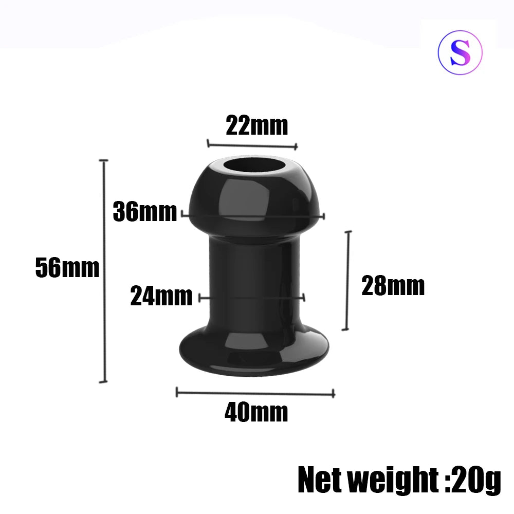 Hollow Speculum Peeking Anal Beads Butt Plug with Stopper Expander Tunnel Transparent Anus Dilation Adult Women Men Gay - Cosmic Twink