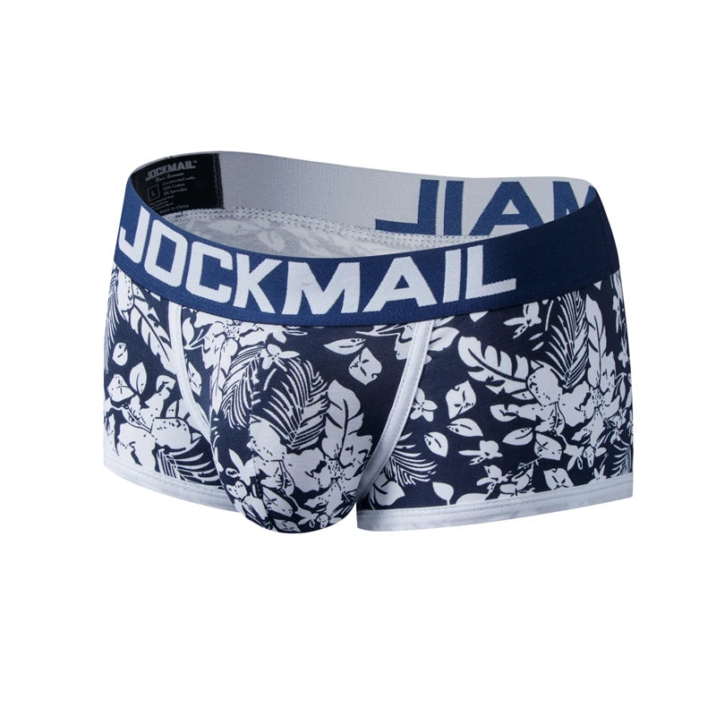 JOCKMAIL Male Panties Breathable Boxers Cotton Sexy Men Underwear U convex pouch Gay Underpants Printed 17 models boxershorts - Cosmic Twink