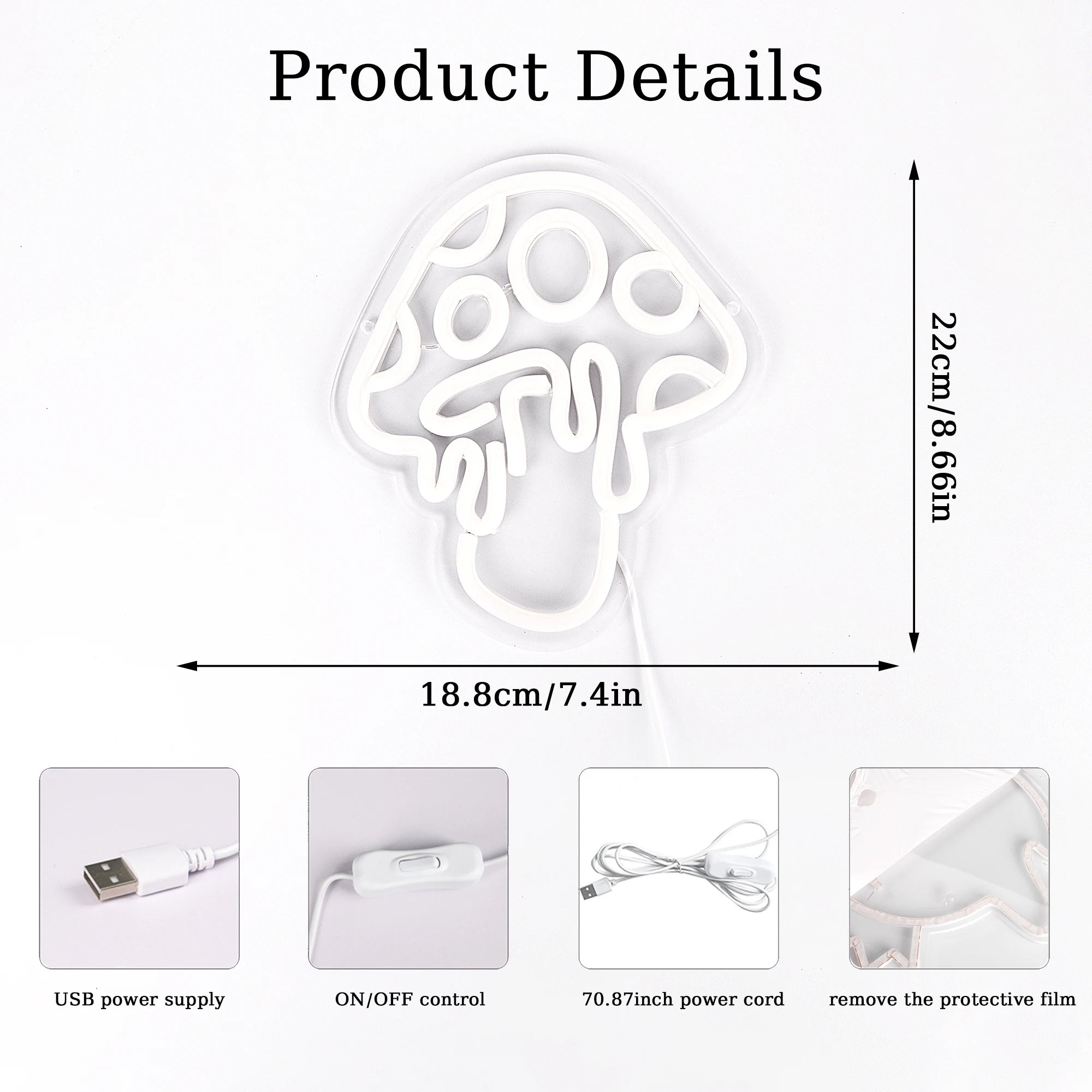 Mushroom Neon Sign Led Mushroom Neon Light  3d Wall Art Mushroom Night Neon Signs For Wall Decor Game Room Bedroom Decor - Cosmic Twink