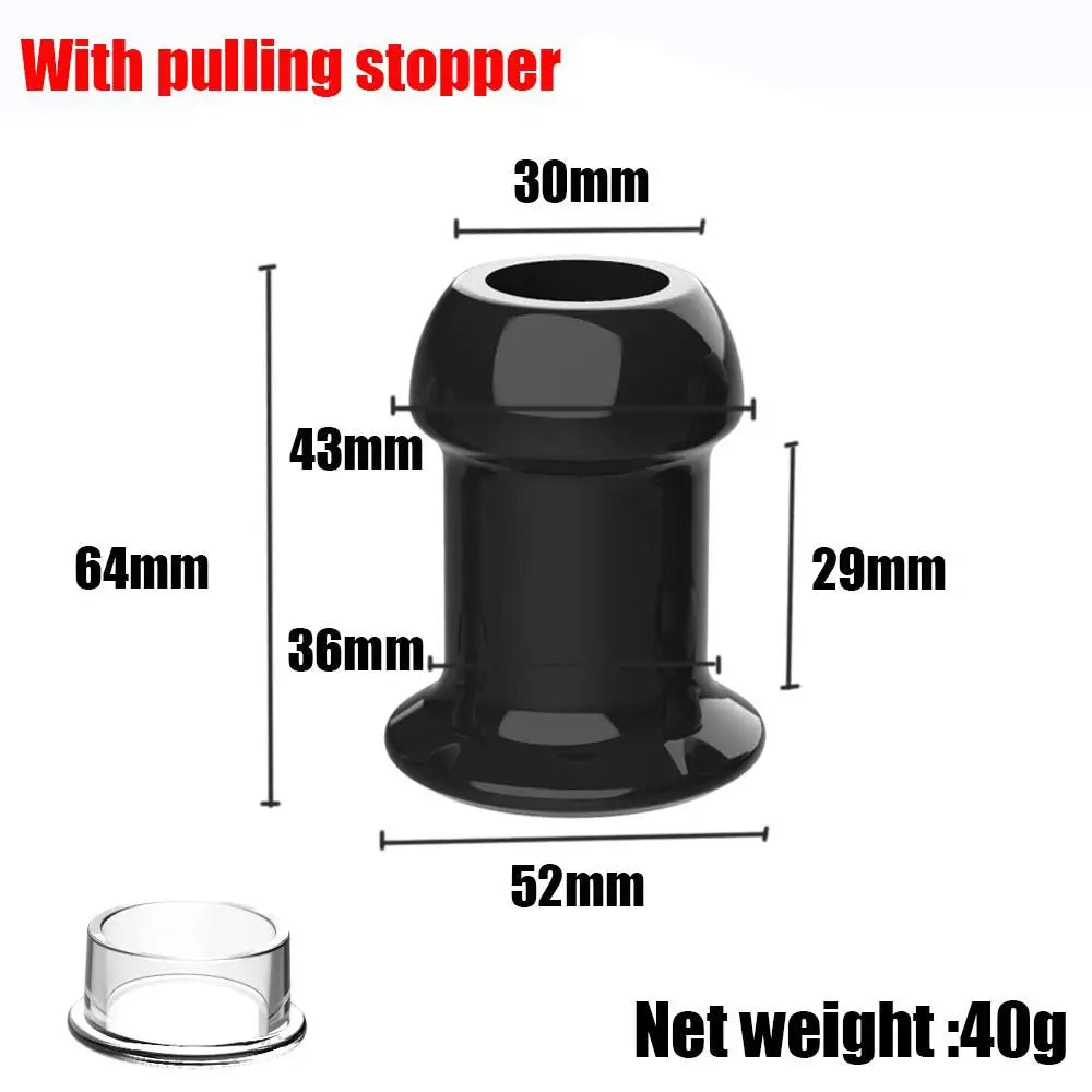 Hollow Speculum Peeking Anal Beads Butt Plug with Stopper Expander Tunnel Transparent Anus Dilation Adult Women Men Gay - Cosmic Twink