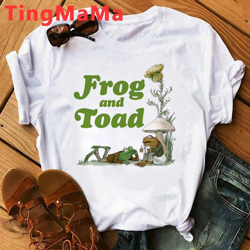 Frog and Toad Be Gay Do Crime T Shirt Men Harajuku Anime Short Sleeve Tshirt Retro Cartoon Graphic Tees Unisex Tops T-shirt Male - Cosmic Twink