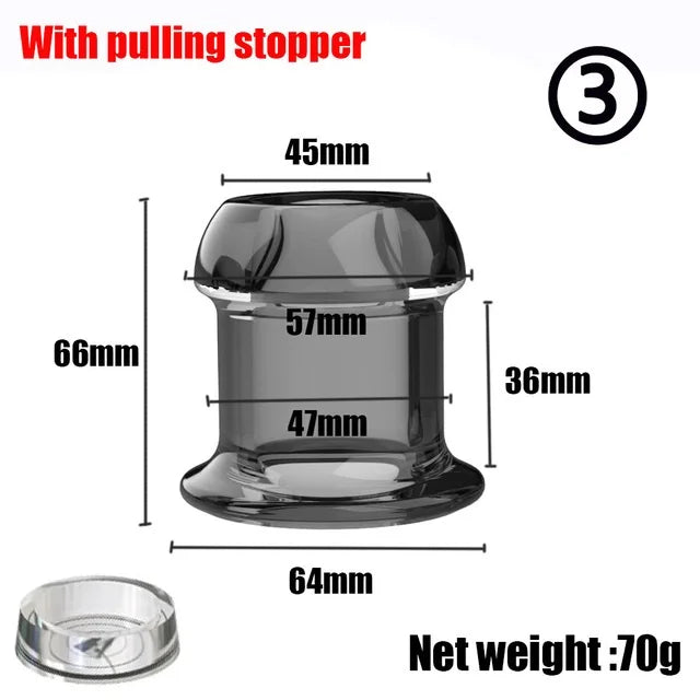 Hollow Speculum Peeking Anal Beads Butt Plug with Stopper Expander Tunnel Transparent Anus Dilation Adult Women Men Gay - Cosmic Twink