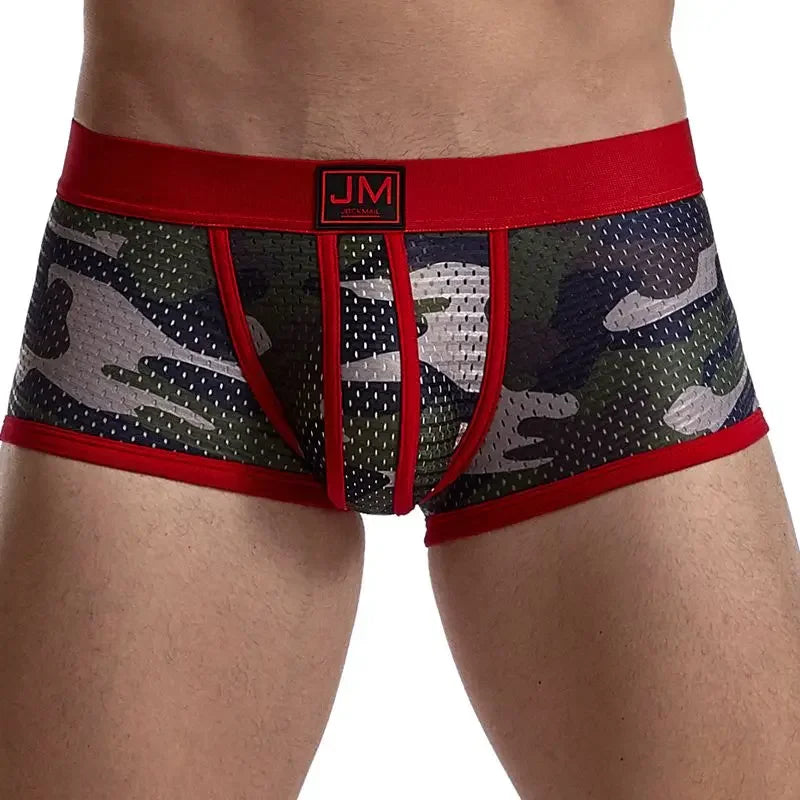 JOCKMAIL boxer men underwear men camouflage mesh underwear boxershorts men Breathable gay sexy underwear calzoncillos hombre - Cosmic Twink