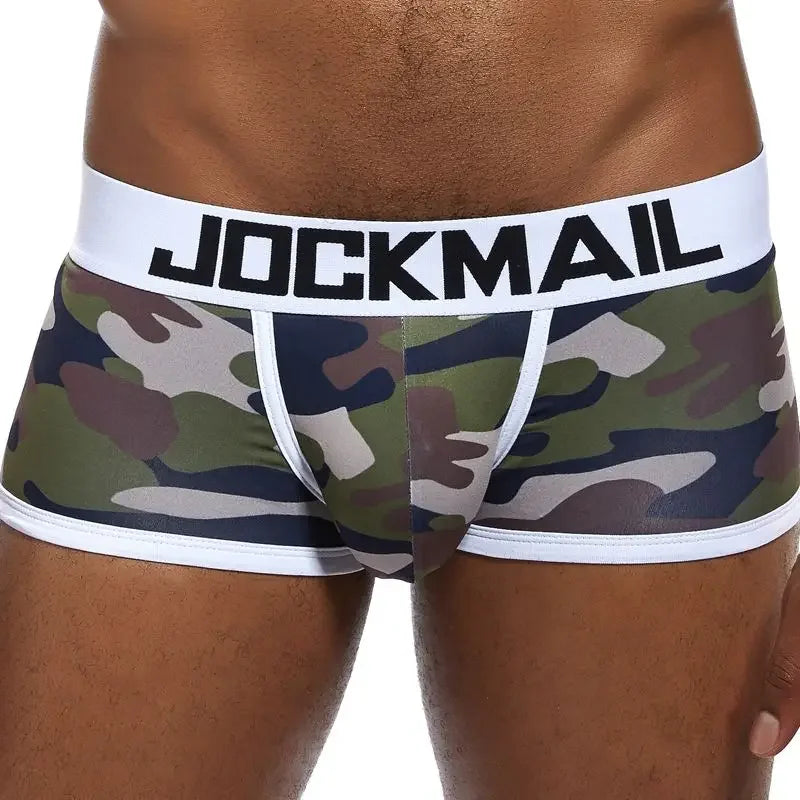 JOCKMAIL underwear men boxer cueca Gay male panties mens sexy shorts Men's Camouflage Soft Underpants Shorts men trunks printed - Cosmic Twink