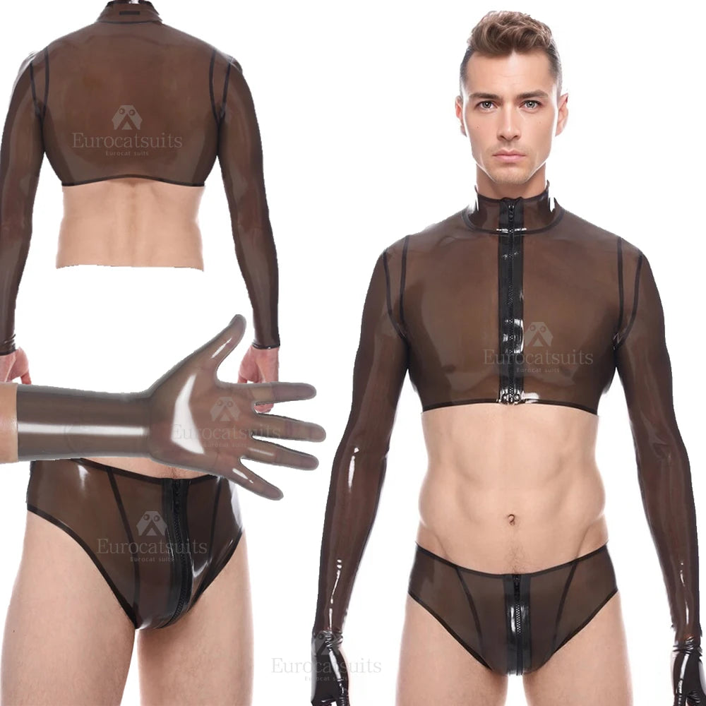 fetish Latex underwea Mens  rubber Comfortable Gay Men Sexy Underwear Thong Men Jockstrap Thongs And G strings Sexi - Cosmic Twink