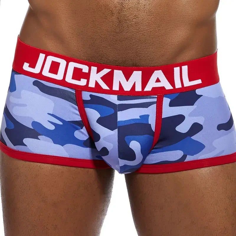JOCKMAIL underwear men boxer cueca Gay male panties mens sexy shorts Men's Camouflage Soft Underpants Shorts men trunks printed - Cosmic Twink