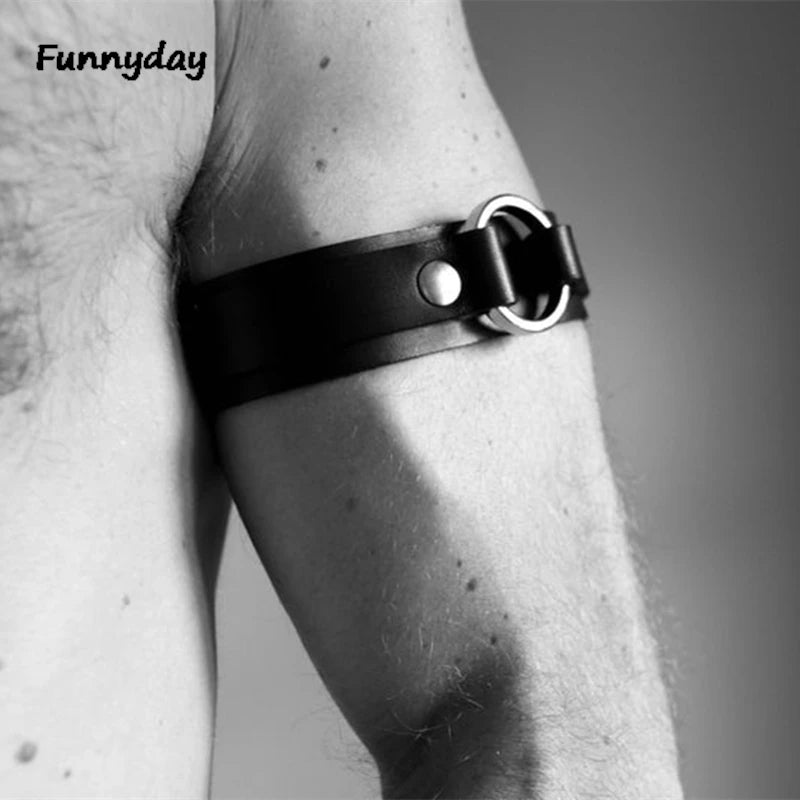 Gay Rave Harness Sexy Faux Leather Body Chest Harness Men Steampunk Gothic Fancy Club Party Belt Bondage Costume Armband Sex - Cosmic Twink