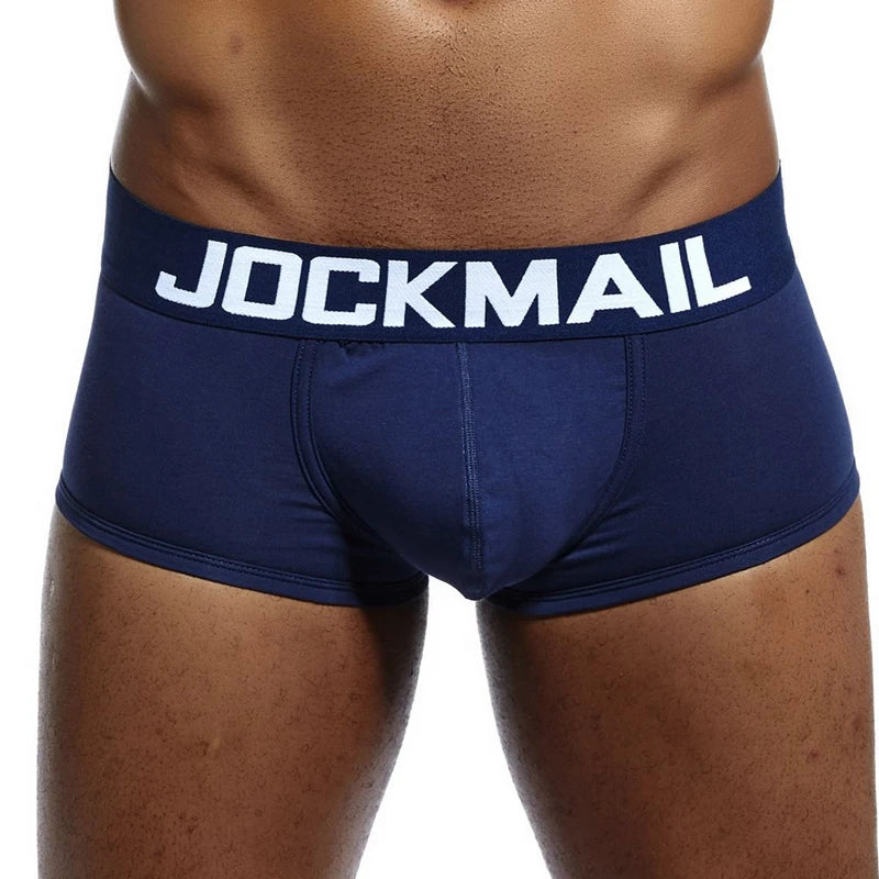 JOCKMAIL Male Panties Breathable Boxers Cotton Sexy Men Underwear U convex pouch Gay Underpants Printed 17 models boxershorts - Cosmic Twink