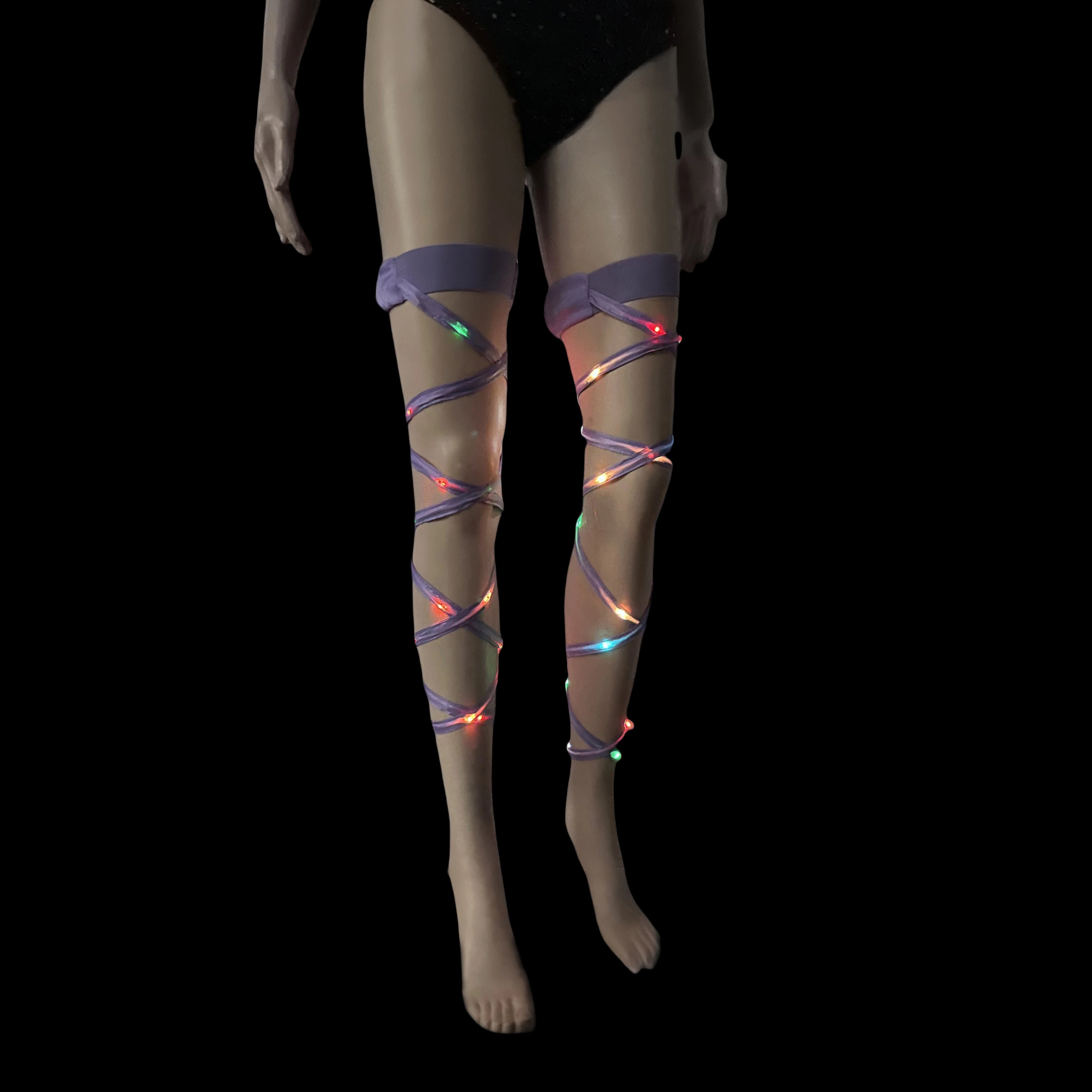 New Women's LED Rave Leg Wraps clothing accessories Personality Fashion Suitable For Multiple Scenarios LED lights Up Leg Wraps - Cosmic Twink