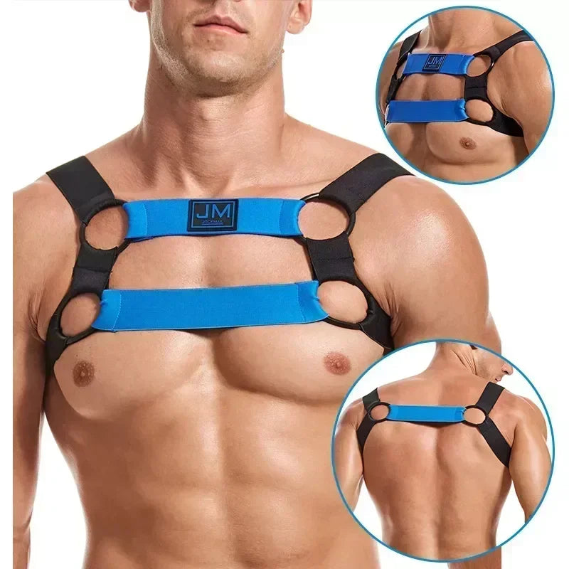 Gay Man Harness Sissy Fetish Man Rave Costumes Lingerie Sexy Open Ass Breast Hot Sexual Body Belt Temptation Party Exotic Tanks - Cosmic Twink