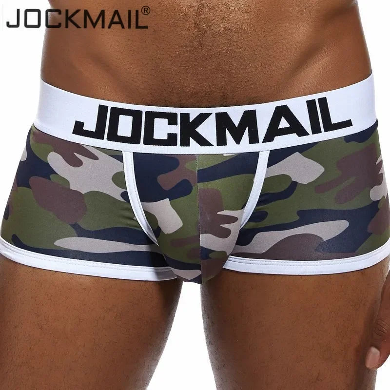 JOCKMAIL underwear men boxer cueca Gay male panties mens sexy shorts Men's Camouflage Soft Underpants Shorts men trunks printed - Cosmic Twink