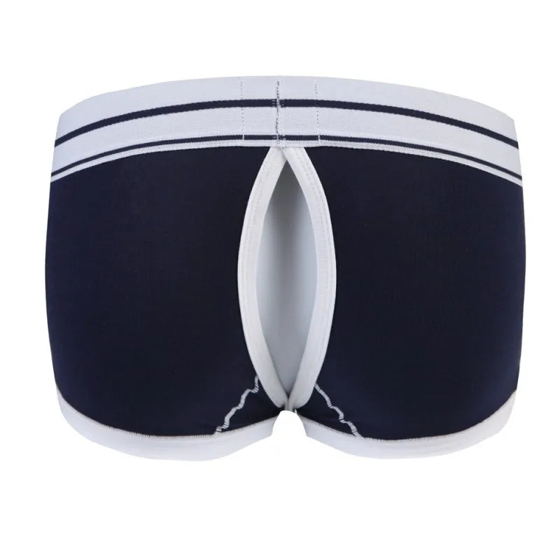 New WJ Brand Sexy Men Boxer Shorts  Trunks Low Waist Underpants Anal Opening Gay With Penis Pouch Underwear2016DPJ - Cosmic Twink
