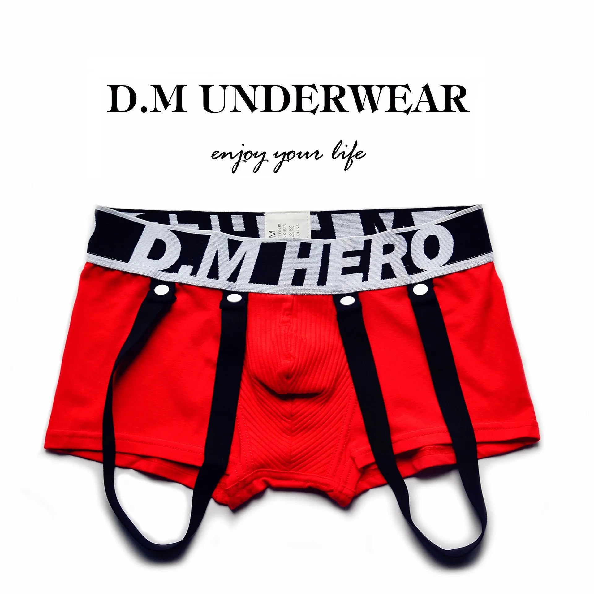 Boxer Pants Low Waist Men's Underwear Boxer Underpants Personality Hip Lifting Under Shorts with Strap - Cosmic Twink