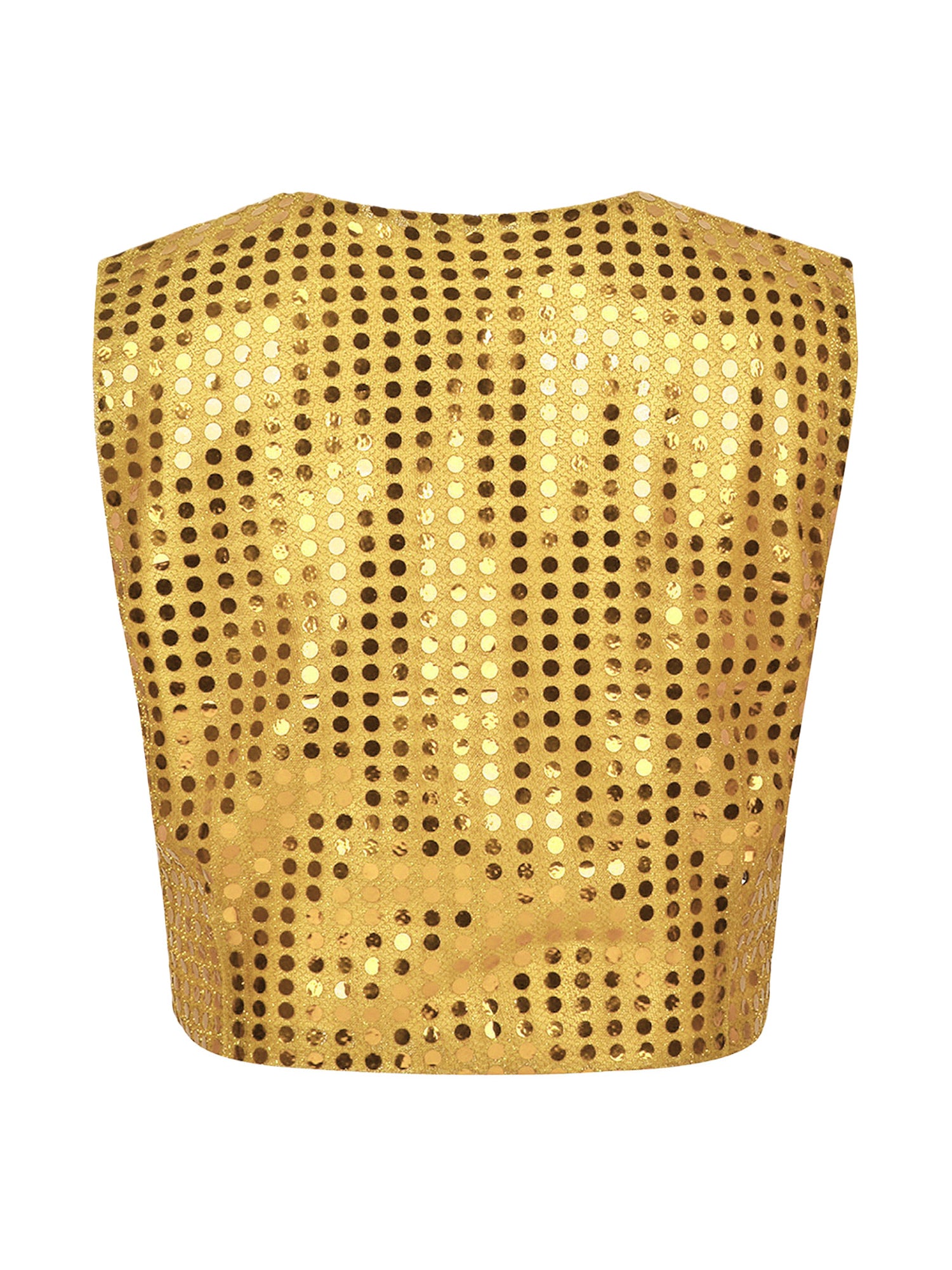 Mens Shiny Sequined Vest Tops V Neck Disco Irregular Hem Waistcoat Hiphop Jazz Dance Festival Rave Outfits Performance Costume - Cosmic Twink