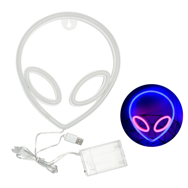 Alien Neon Lights, LED Signs Logo Light, Atmosphere lamp, for Kids, E-sport Room, Camping, Hotel, Shop, Game, Art, Home Decor - Cosmic Twink