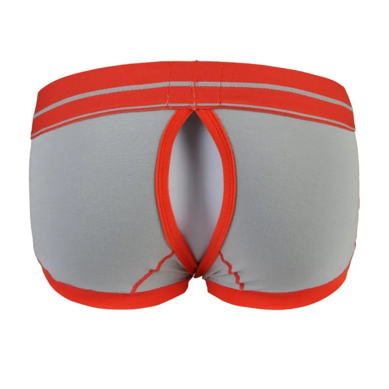 New WJ Brand Sexy Men Boxer Shorts  Trunks Low Waist Underpants Anal Opening Gay With Penis Pouch Underwear2016DPJ - Cosmic Twink