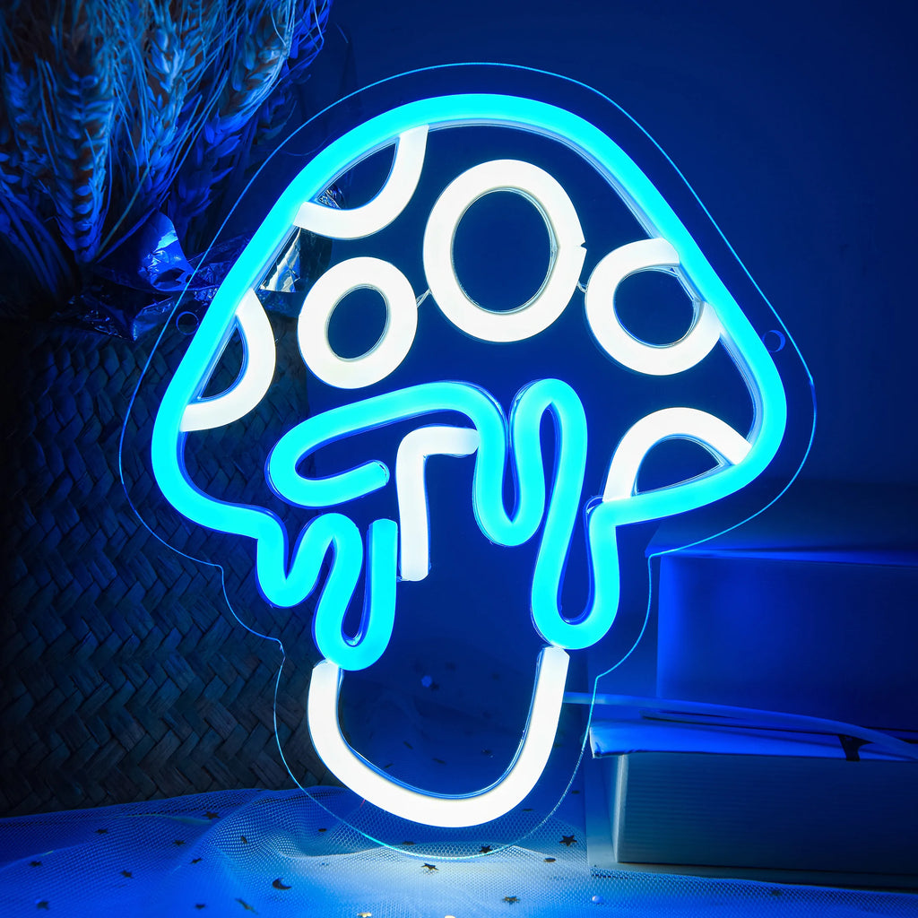 Mushroom Neon Sign Led Mushroom Neon Light  3d Wall Art Mushroom Night Neon Signs For Wall Decor Game Room Bedroom Decor - Cosmic Twink