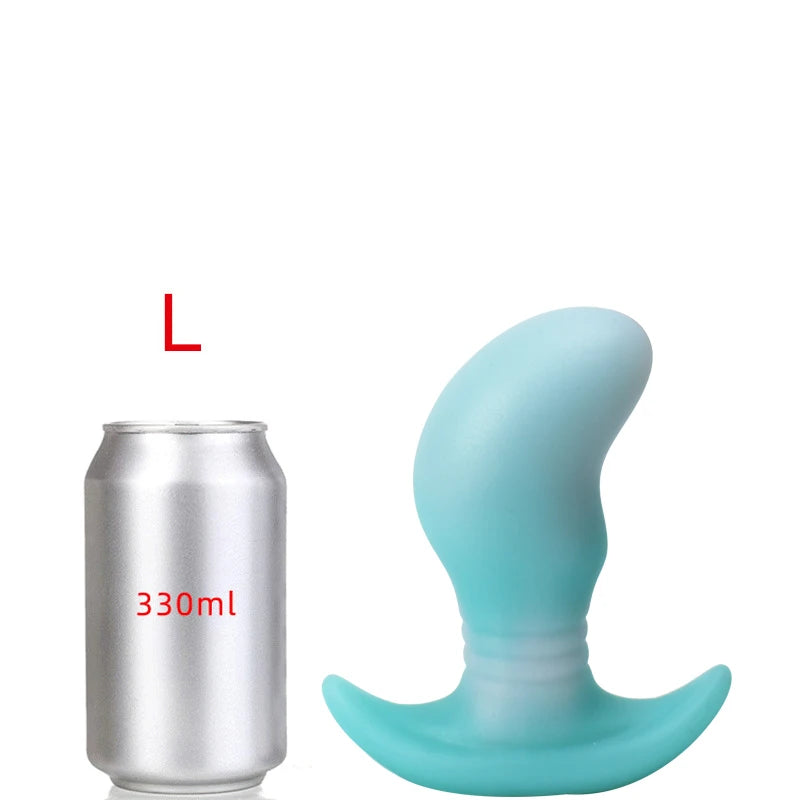 Glow in The Dark Colorful Silicone Buttocks Butt Plug Soft Women's Gay Men Prostate Massager - Cosmic Twink