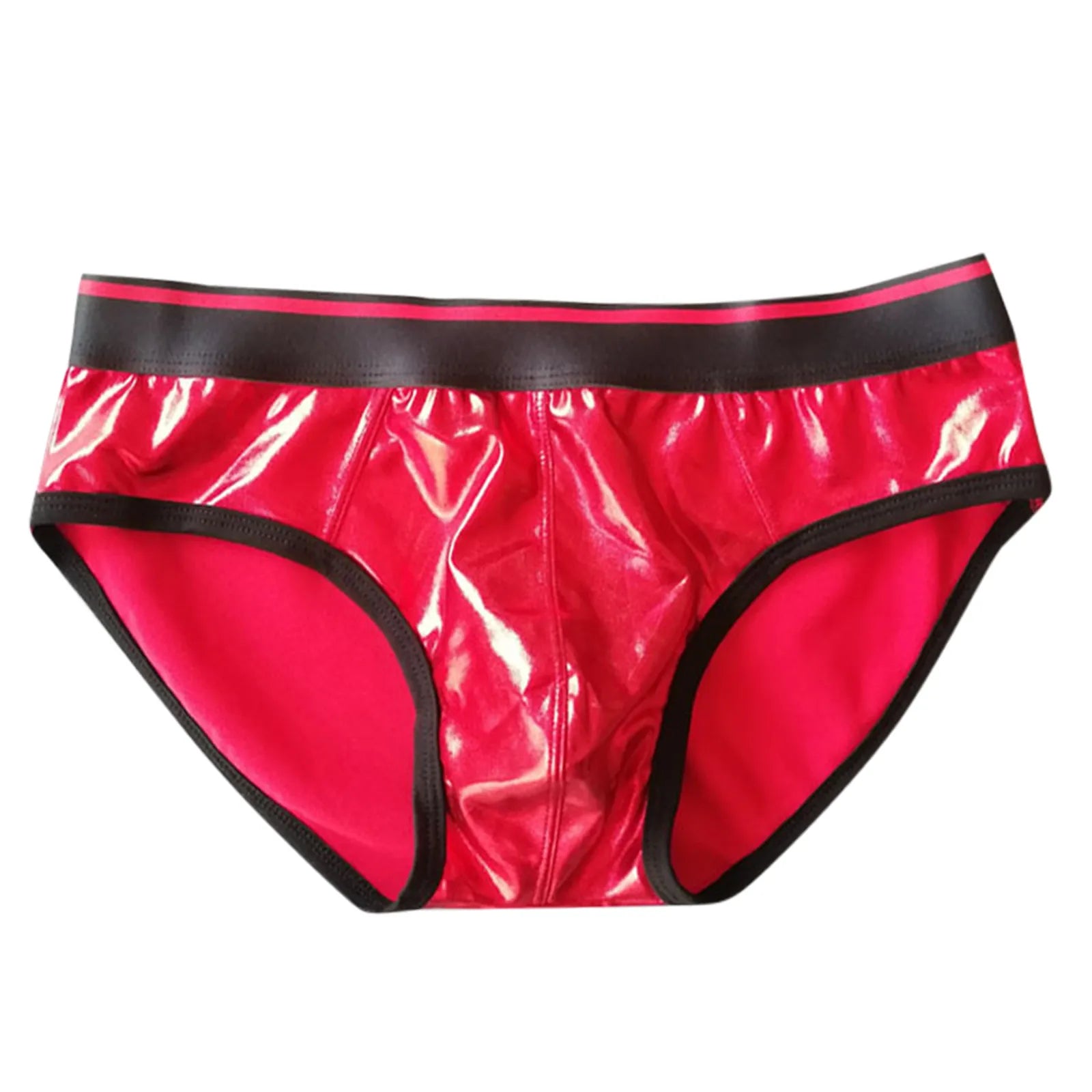 Mens Underwear Mens Triangle Pants Faux Leather Sexy Reflective Gold And Fun Elastic Tight Underwear Plus Size стринги мужские - Cosmic Twink