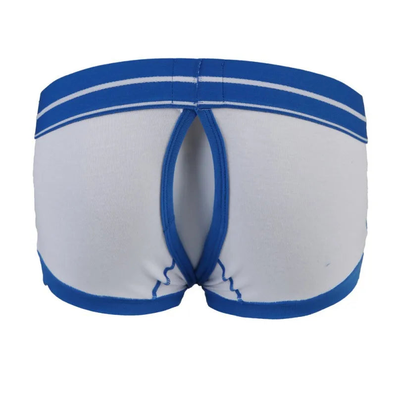New WJ Brand Sexy Men Boxer Shorts  Trunks Low Waist Underpants Anal Opening Gay With Penis Pouch Underwear2016DPJ - Cosmic Twink