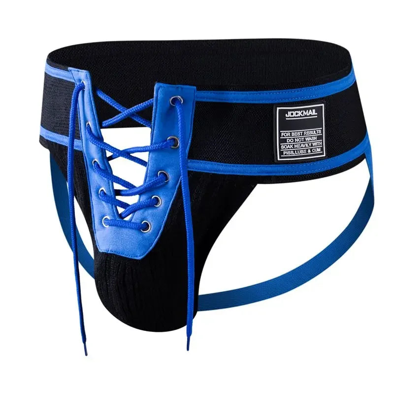 Jockmail Sexy Men Underwear Briefs Jockstrap Bare Buttocks Panties Gay Male Panties Shorts Bulging Bag Soft Underpants Cueca - Cosmic Twink