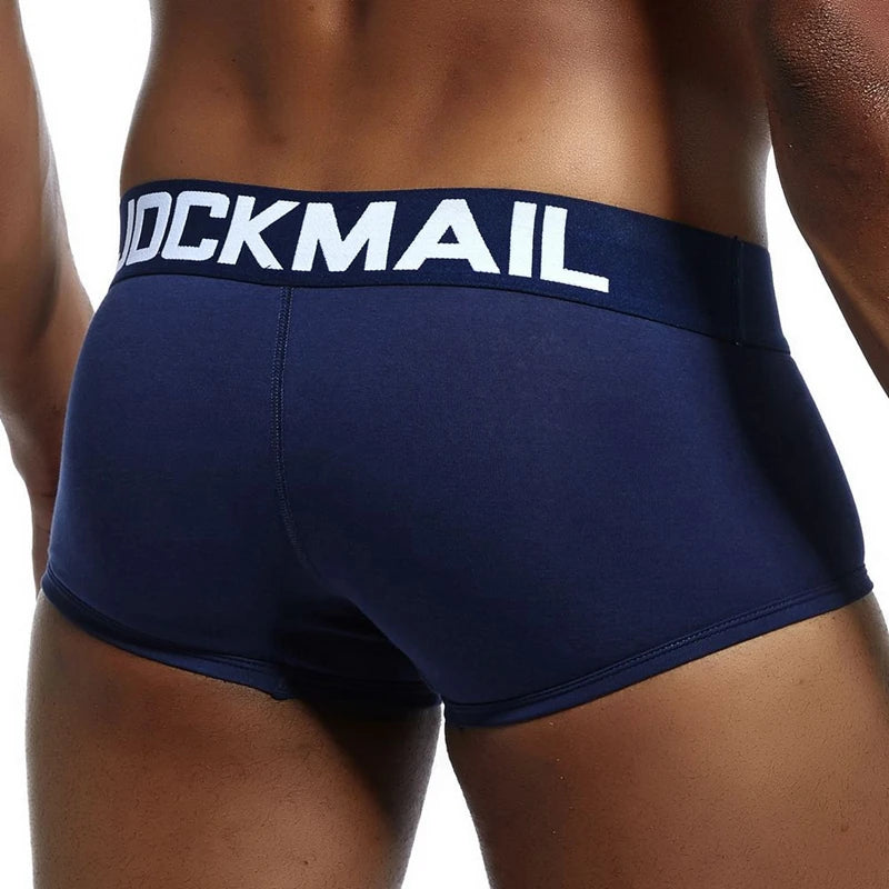 JOCKMAIL Male Panties Breathable Boxers Cotton Sexy Men Underwear U convex pouch Gay Underpants Printed 17 models boxershorts - Cosmic Twink