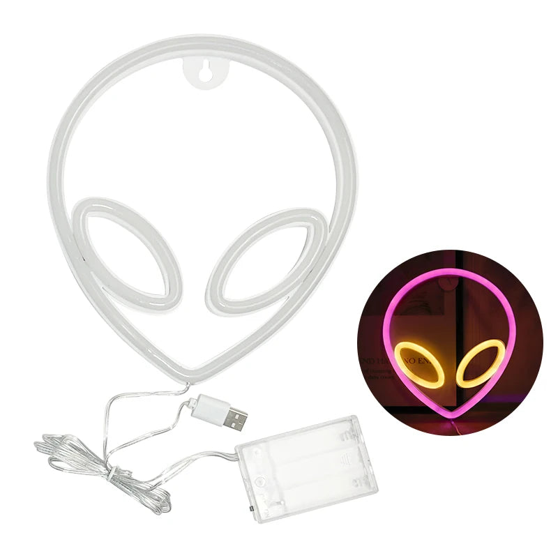 Alien Neon Lights, LED Signs Logo Light, Atmosphere lamp, for Kids, E-sport Room, Camping, Hotel, Shop, Game, Art, Home Decor - Cosmic Twink