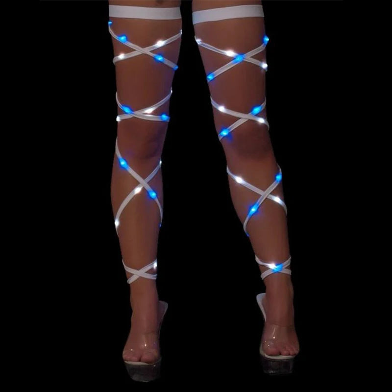 New Women's LED Rave Leg Wraps clothing accessories Personality Fashion Suitable For Multiple Scenarios LED lights Up Leg Wraps - Cosmic Twink