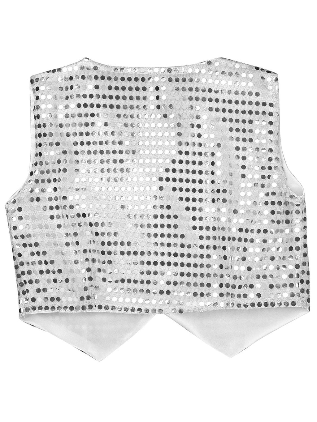 Mens Shiny Sequined Vest Tops V Neck Disco Irregular Hem Waistcoat Hiphop Jazz Dance Festival Rave Outfits Performance Costume - Cosmic Twink