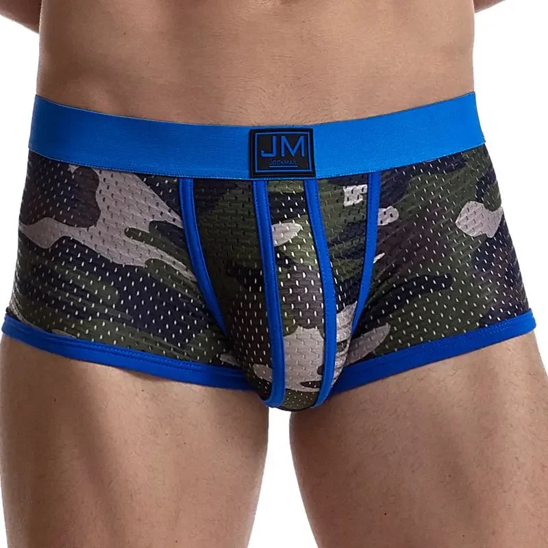 JOCKMAIL boxer men underwear men camouflage mesh underwear boxershorts men Breathable gay sexy underwear calzoncillos hombre - Cosmic Twink