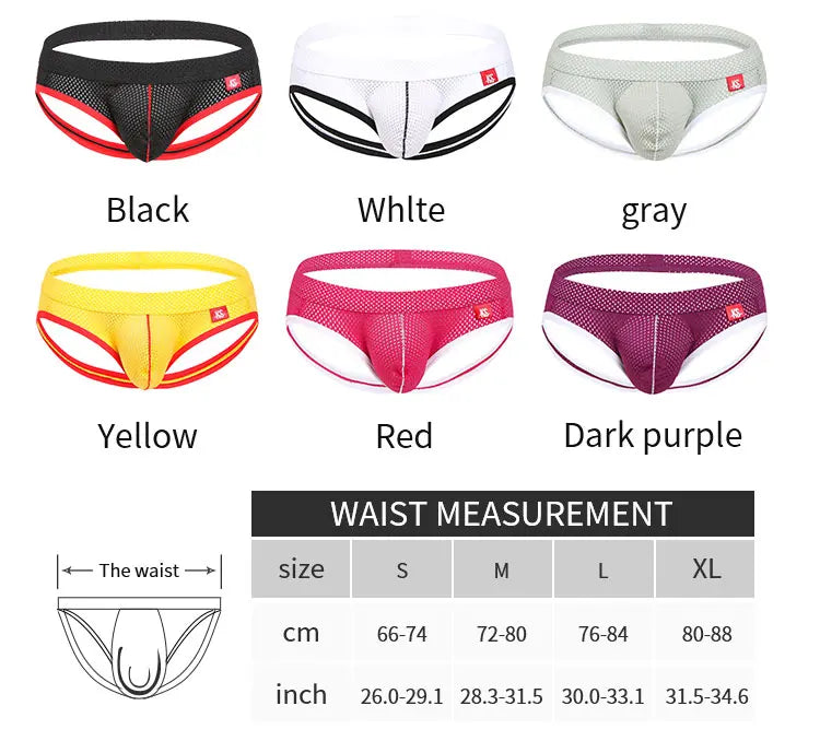 Hot-Selling Mens Sexy Gay Underwear Briefs Jockstrap Briefs G String Thongs Men Gay Penis Pouch Panties Low Rise Male Underpant - Cosmic Twink