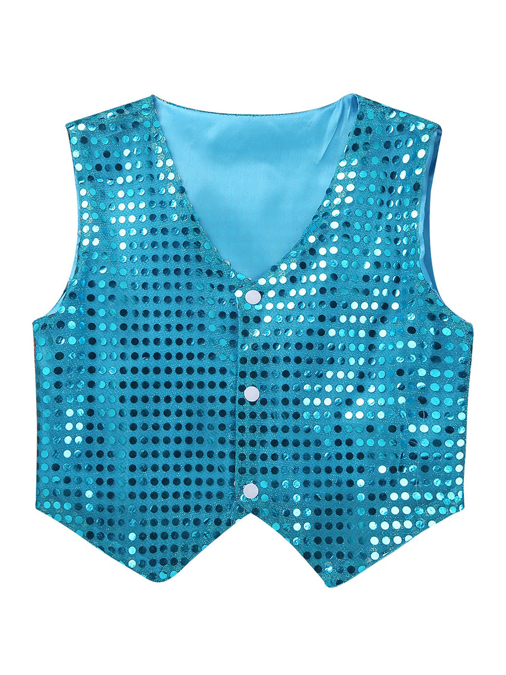 Mens Shiny Sequined Vest Tops V Neck Disco Irregular Hem Waistcoat Hiphop Jazz Dance Festival Rave Outfits Performance Costume - Cosmic Twink