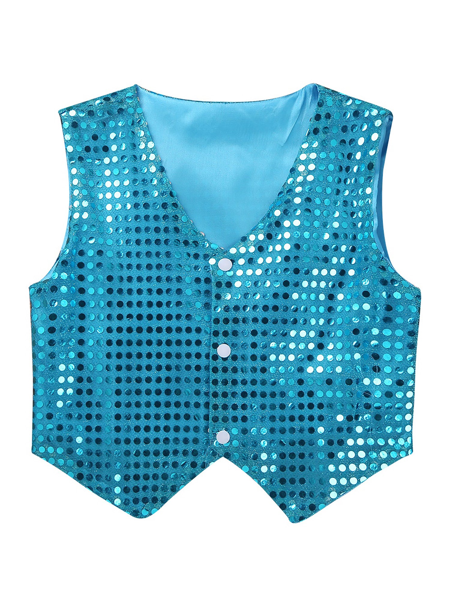 Mens Shiny Sequined Vest Tops V Neck Disco Irregular Hem Waistcoat Hiphop Jazz Dance Festival Rave Outfits Performance Costume - Cosmic Twink