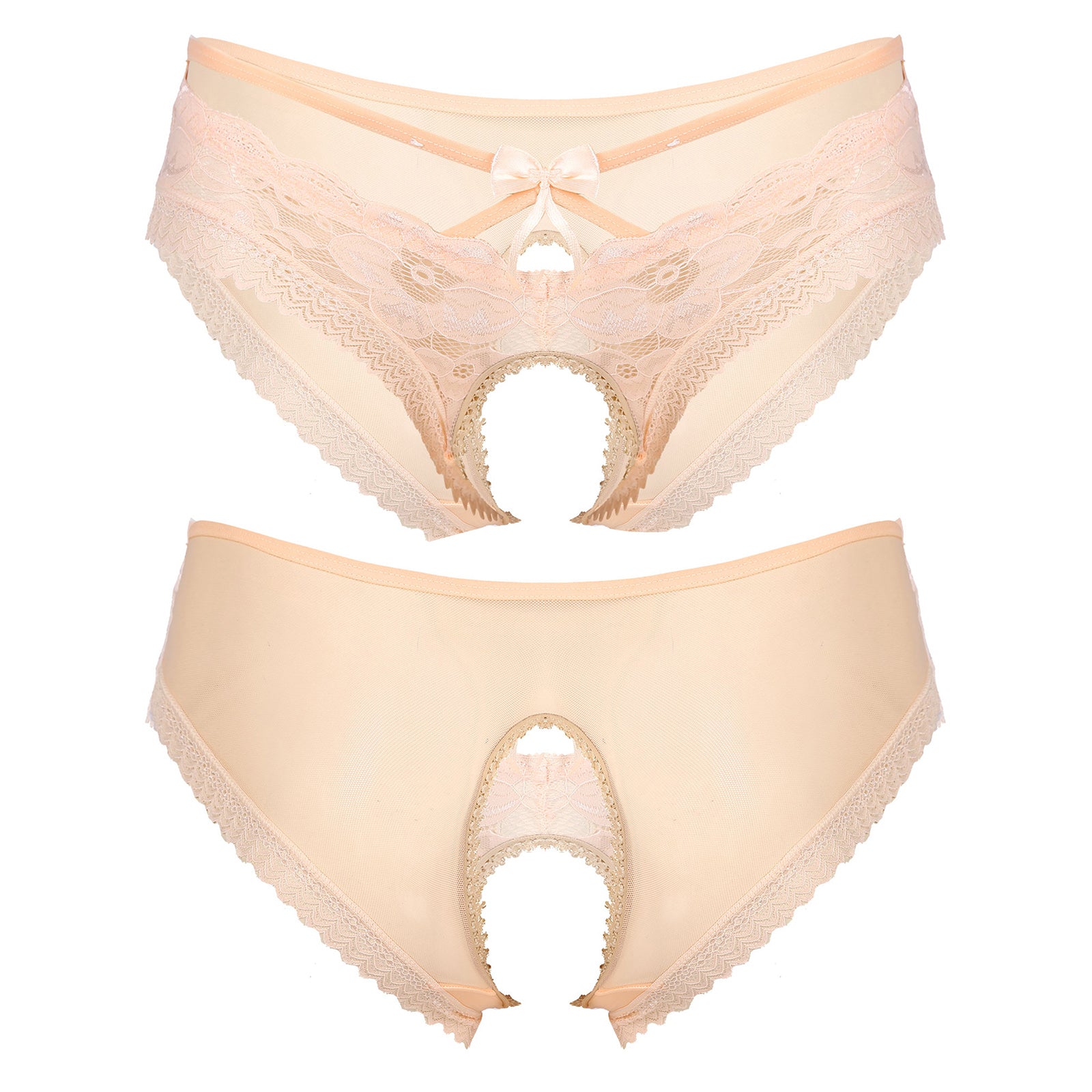 Mens Sexy Panties Lingerie Gay Male Sexy Briefs Underwear See-Through Mesh Strappy Crotchless Underpants - Cosmic Twink
