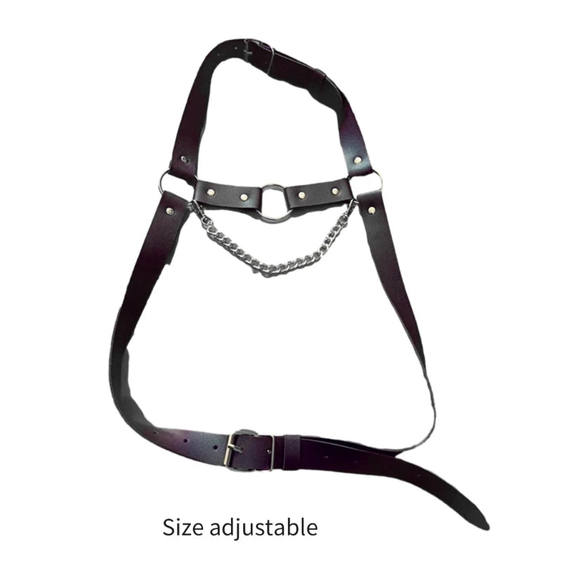 Man Leather Punk Chest Straps Harness Belt Carnivals Dance Costume - Cosmic Twink