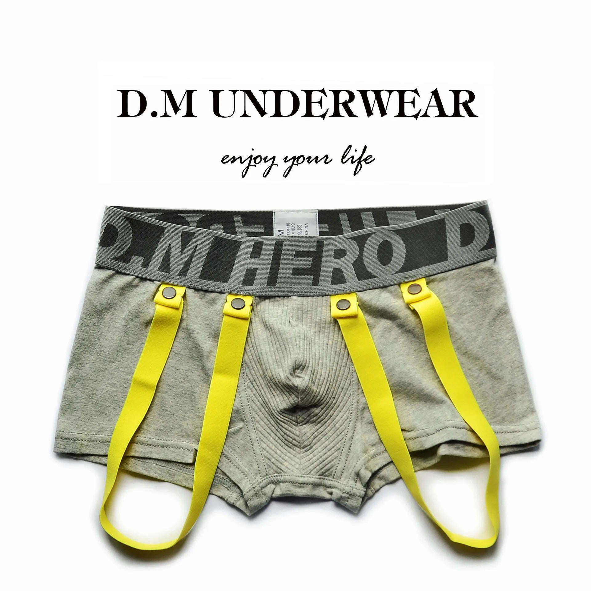 Boxer Pants Low Waist Men's Underwear Boxer Underpants Personality Hip Lifting Under Shorts with Strap - Cosmic Twink