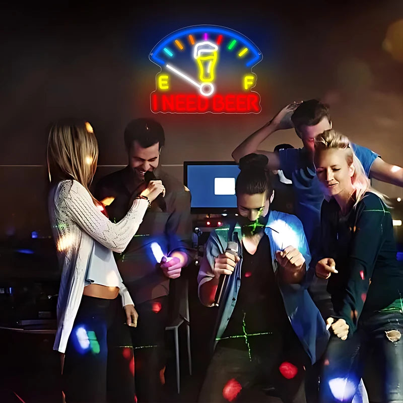 I Need Beer Neon Sign for Wall Decor Beer LED Light  Bar Neon Light for Man Cave Bar Party Restaurant Christmas Birthday Gift - Cosmic Twink