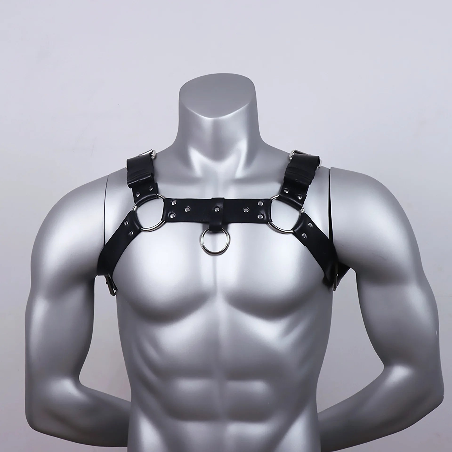 Gay Rave Harness Fetish Men Sexual Harness Belts Adjustable Leather Tops Body Chest Strap Erotic Rave Gay Clothing For BDSM - Cosmic Twink