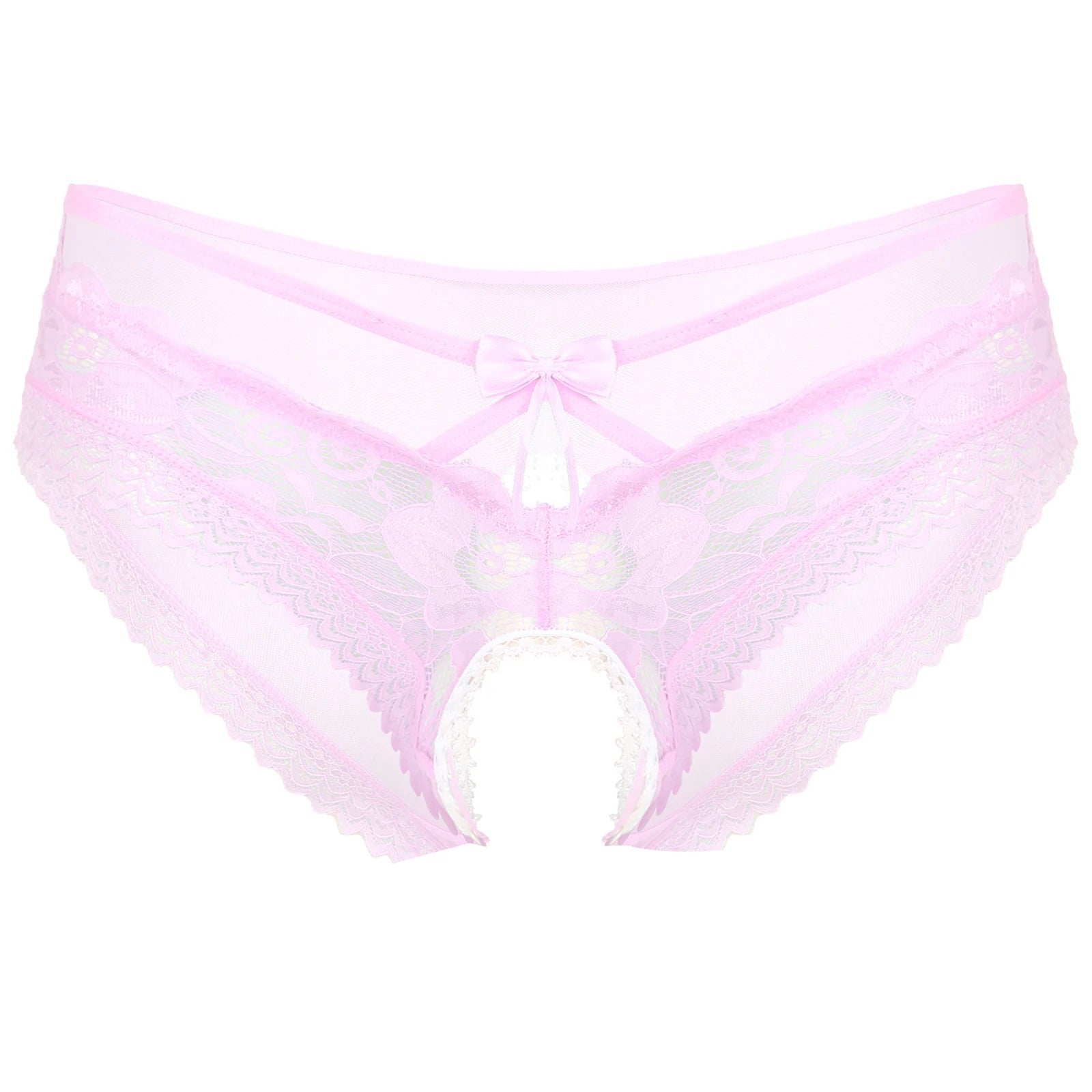 Mens Sexy Panties Lingerie Gay Male Sexy Briefs Underwear See-Through Mesh Strappy Crotchless Underpants - Cosmic Twink