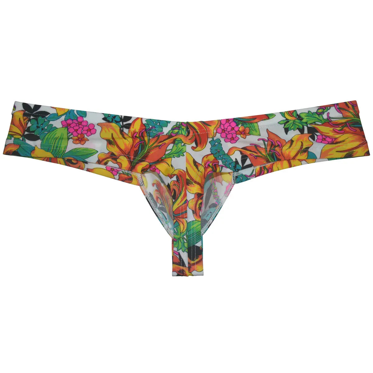 Sexy Men's Bikini Briefs Print Mini Boxershorts Bulge Pouch Breathbale Underwear Ultrathin Swim Briefs Thong Slip Beach Panties - Cosmic Twink