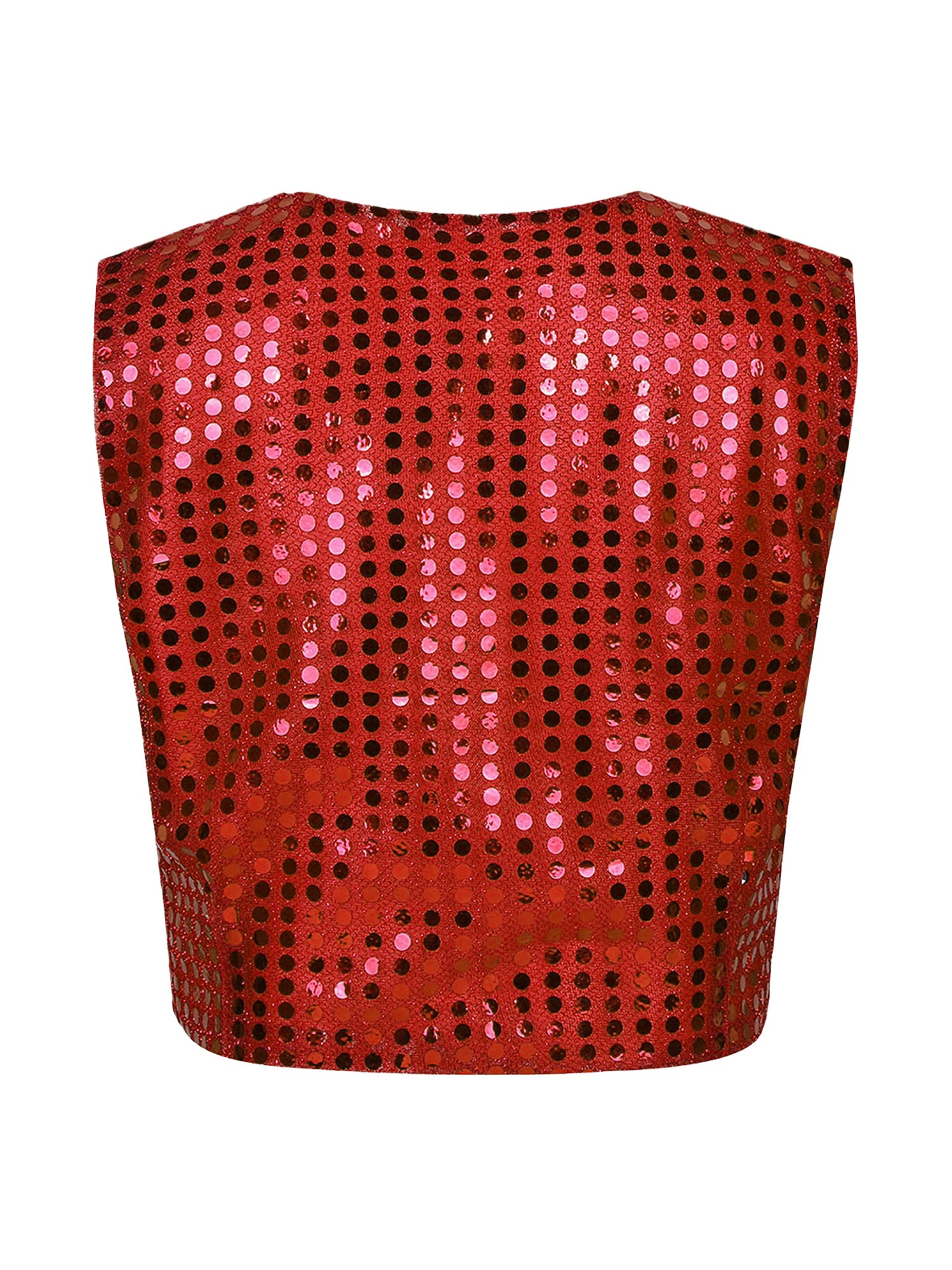 Mens Shiny Sequined Vest Tops V Neck Disco Irregular Hem Waistcoat Hiphop Jazz Dance Festival Rave Outfits Performance Costume - Cosmic Twink