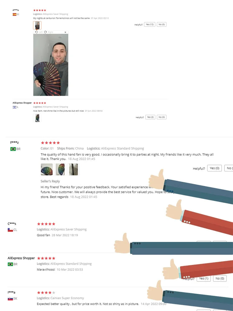 1-3Pcs Large Chinese Rave Folding Hand Fan Rainbow Fan Wedding Dance Kung Fu Fan for Art Craft Gift Festival Party Home Decor - Cosmic Twink