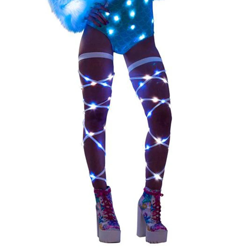 New Women's LED Rave Leg Wraps clothing accessories Personality Fashion Suitable For Multiple Scenarios LED lights Up Leg Wraps - Cosmic Twink
